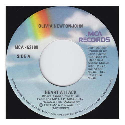 Olivia Newton John - Heart Attack | 7  Single Vinilo Usado