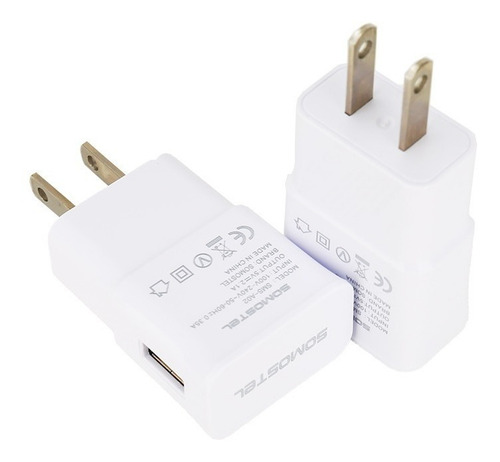 Cargador Viajero Cable V8 2.1a Carga Rapida Cel Y Tablet
