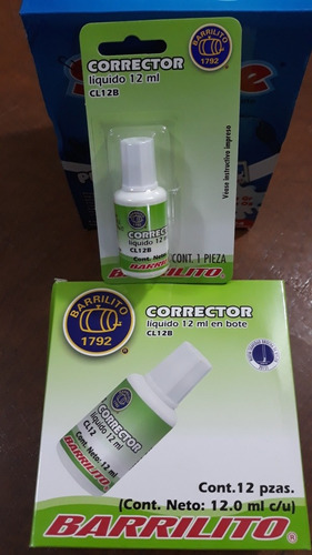 Corrector Líquido Tipo Brocha Barrilito Solo Xpack 15 Piezas