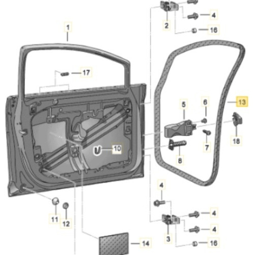 Burlete Puerta Izq Delantera Original Seat Ibiza 2013-2017