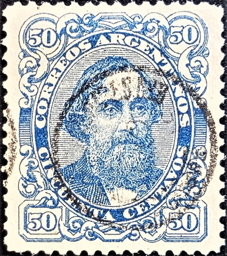 Argentina, Sello Gj 93 50c B. Mitre 1888-1890 Usado L19248