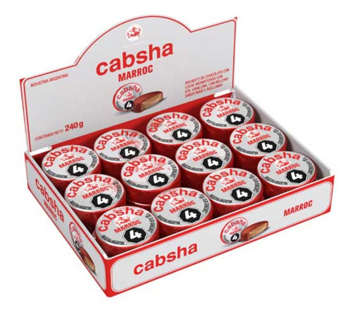 Caja 24 Bocadito Cabsha Chocolate Relleno Marroc Arcor 240g