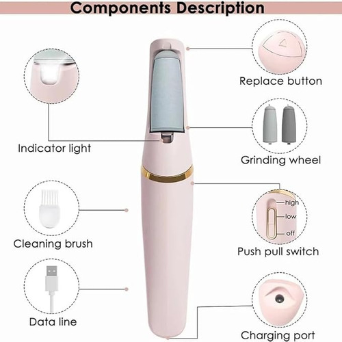 Removedor De Callos Electrico Usb Exfoliador Lima Pies