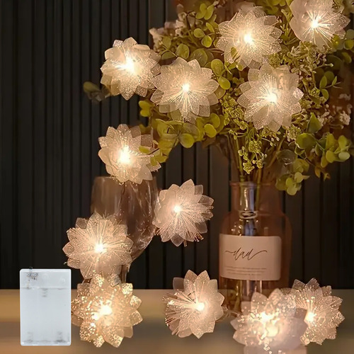 Hi, Goodea 2pcs Tira De Luces Flores Decoracion Navideñas