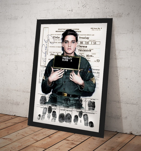 Cuadro Elvis Presley Lamina Cuadro Wanted Army Buscado