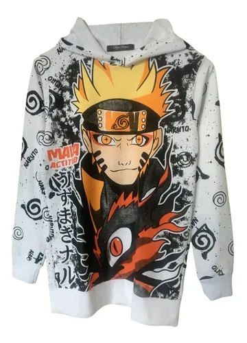 Buzo Hoodie R stico Algod n Estampado De Naruto Anime