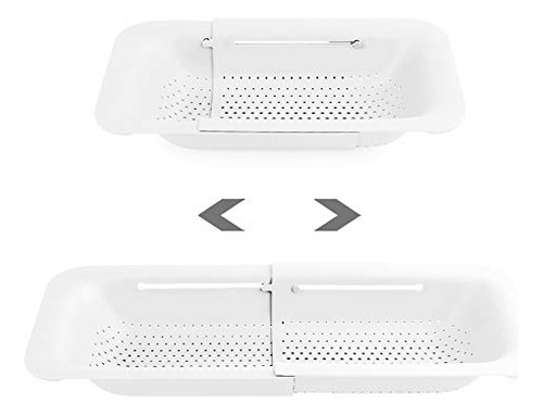 Colador Plegable Y Extensible Para La Cocina Color Blanco