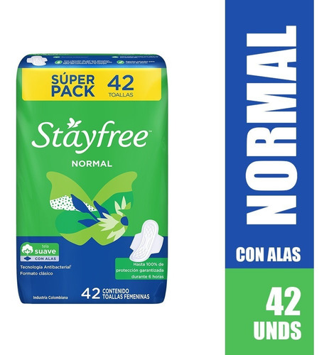 Toalla Higiénica Stayfree Norma - Unidad a $238