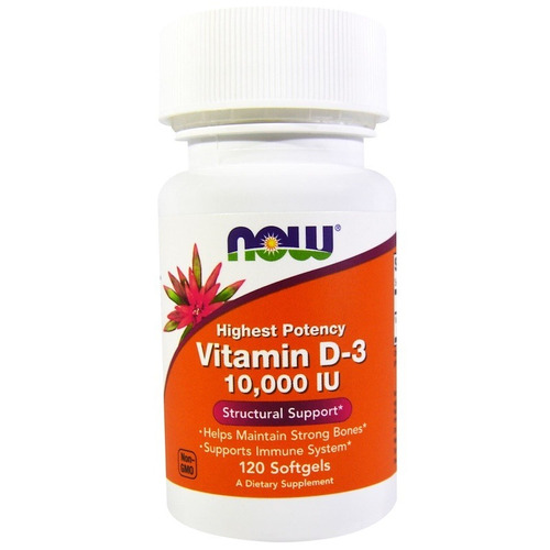 Vitamin D-3 Vitamina D3 Now Foods 10000 Iux 120 Caps