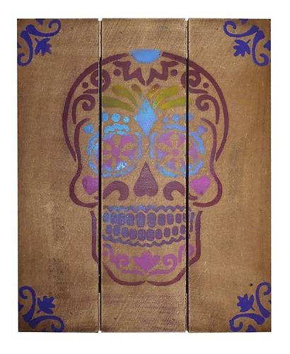 Placa Decorativa Caveira Mexicana Dia De Los Muertos