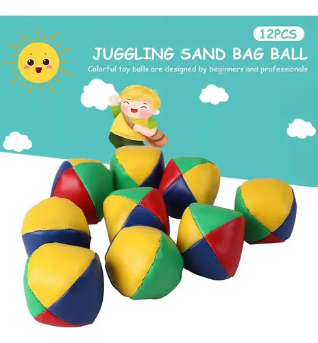 Set De 12 Pelotas De Malabares Multicolor De PU - Suaves Y Duraderas, Ideales Para Niños Y Adultos, Mejoran La Coordinación