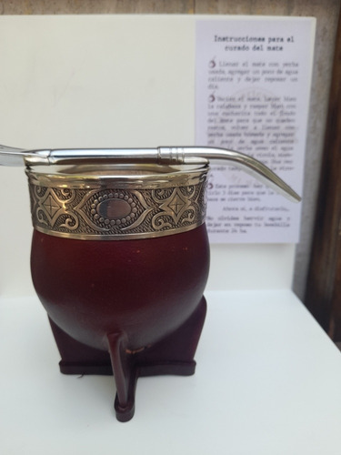 Mate Imperial. Porongo. Virola Alpaca Cincelada. Bombillon.