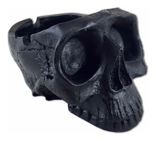 Cinzeiro Crânio Caveira De Resina Preto Black Skull
