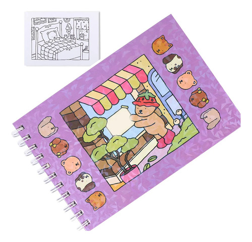Libro De Colorear De Dibujos Animados Para Niños, Tamaño A5,