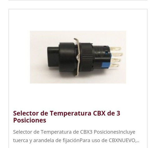 Selector De Temperatura  De Cbx De 3 Posiciones