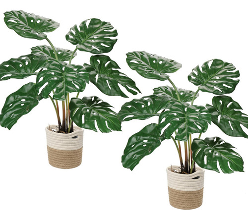 Hollyone Monstera Deliciosa - 2 Plantas Artificiales Grandes