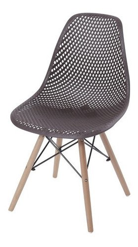 Cadeira Colmeia Base Madeira Jantar Or Design 1119 Cor da estrutura da cadeira Café