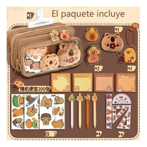 Estuche Para Lápices Capibala, Desmontable, Con Capa Transpa