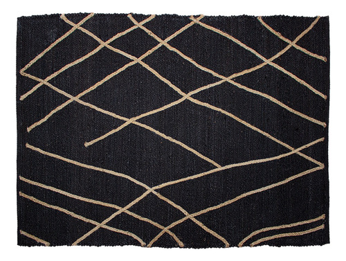 Tapete Decorativo Yute Dib Hessian 190x280 Cm Modelo Black Ancho 190 Cm Color Negro Largo 280 Cm