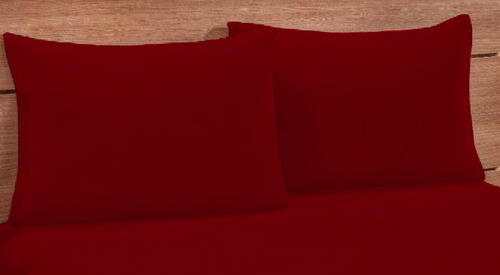 Kit Econômico 4 Fronhas Simples 70cmx50cm Percal 180 Fios Cor Vinho Liso