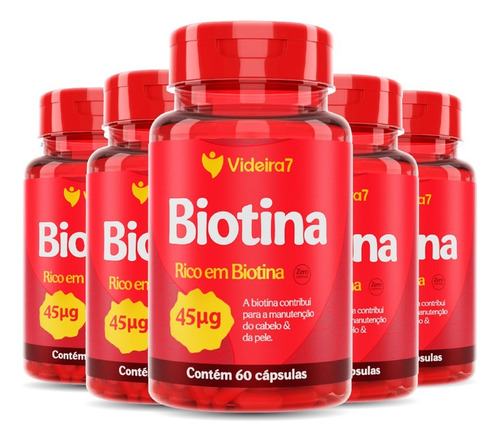 Pílula Da Beleza Biotina Vitamina B7 Cabelo E Pele 300 Cáps Sabor Neutro