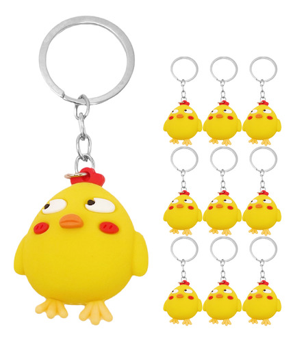 Llavero Little Yellow Chicken, 10 Unidades