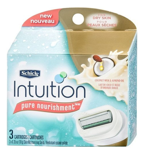 Schick Intuition Pure Nourishment Coconut Razor Recambio 3 C