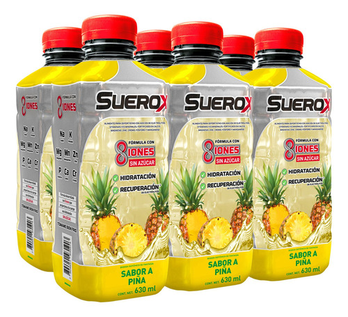 Pack Bebida Isotónica Suerox Piña 6x630 Ml