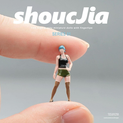 1:64 Figura De Niña A Escala Mini Muñeca Tiny People