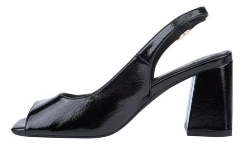 Zapatilla Punta Abierta Charol Yaeli Tacón 8cm