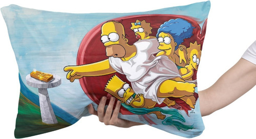 Cojin Almohada Los Simpson La Creacion Parodia Diseño Unico