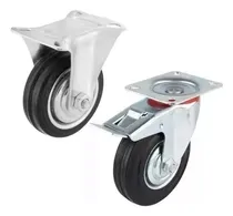 Comprar Set 2 Ruedas Fijas + 2 Giratorias Con Freno 6 Pulgadas