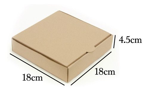 100 Cajas Pizza 18x18x4.5cms Carton Microcorrugado Kraft