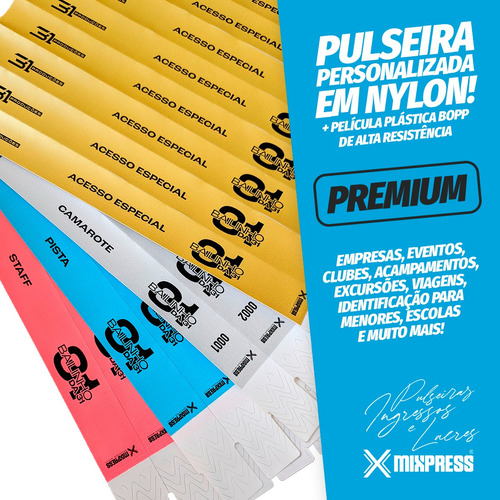 25000 Pulseiras Nylon Personalizada Festa Evento . Premium