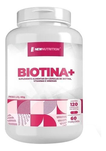 Biotina 120 Cápsulas Newnutrition Vitamina P/ Cabelo E Pele