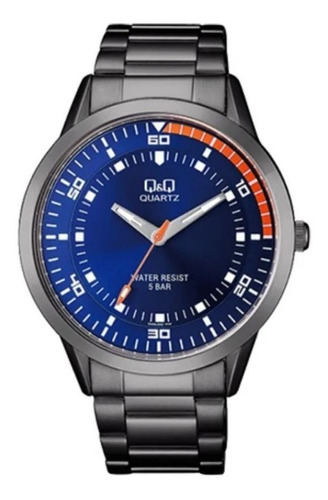 Qa58j402y - Reloj Q&q P/m Pavonado Hombre 50m. Color de la correa Azul