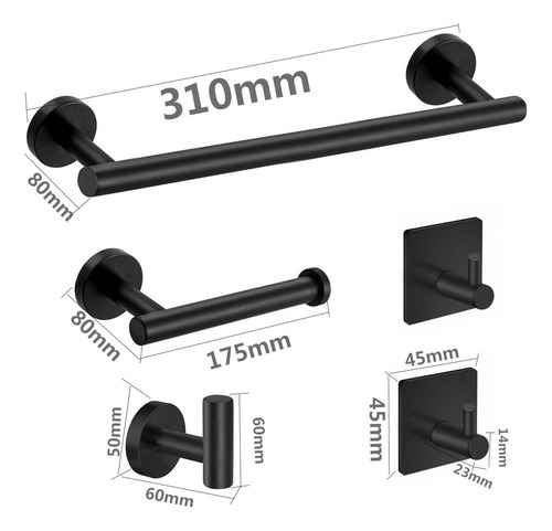 W Para Amb Juego De Accesorios Baño Barra Toalla,