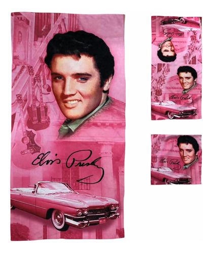 Juego De Toallas De Baño De 3 Piezas De Elvis Presley, Rosa 