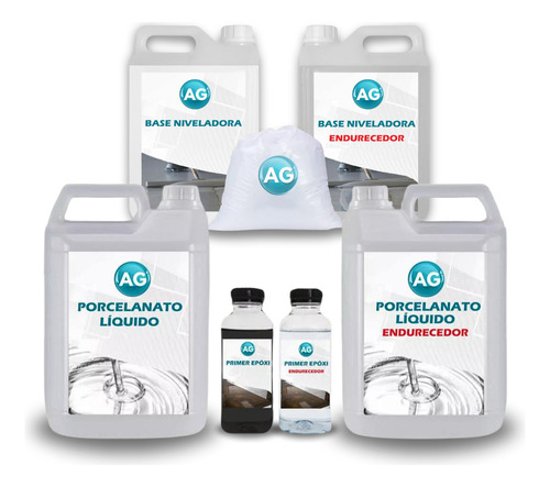 Kit Porcelanato Líquido Pigmentado + Primer + Base Para 1 M²