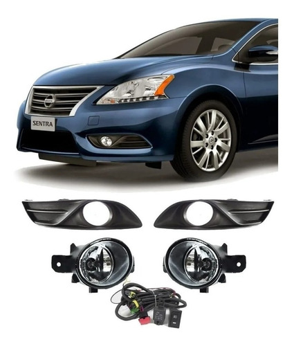 Kit Faros De Niebla Nissan Sentra 2013 2014 2015 C/cable