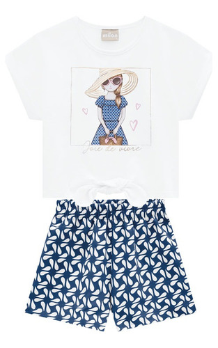 Conjunto Infantil Milon Menina Blusa E Short - Mocinha