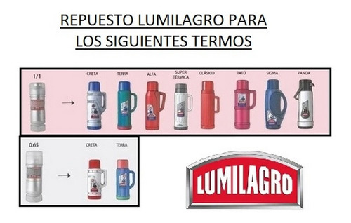 Imagen 3 de 6 de Repuesto De Termo Lumilagro 1lt Original Ar1 1-1 Ellobo