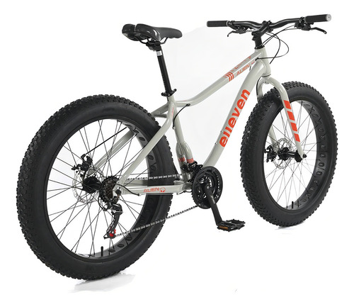 Bicicleta Aro 26 Passeio Fat Bike Elleven Alumínio 21v Cinza Tamanho Do Quadro Único