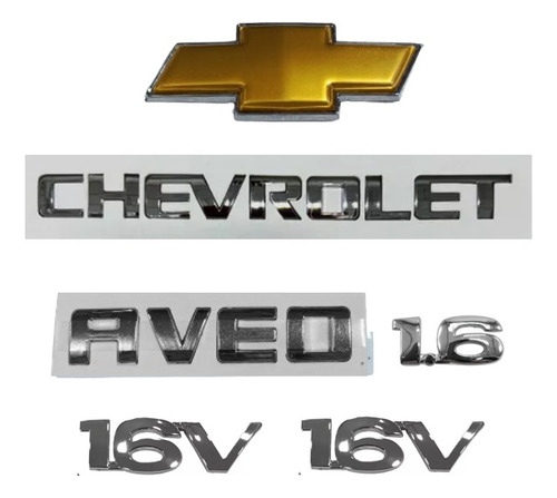 Kit De Emblemas Chevrolet Aveo 2004-2010 (6pcs)