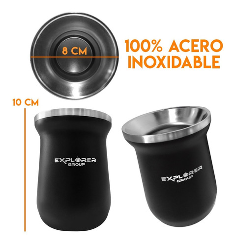 Imagen 5 de 10 de Termo Acero Inoxidable Explorer 1 Litro 24hs + Mate Térmico
