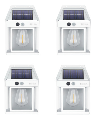 Farol Exterior Solar Led Sensor De Movimiento Plafon Luz X 4