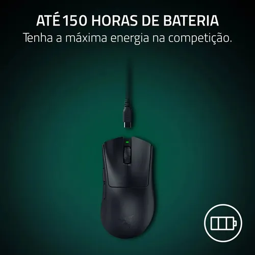 Mouse Gamer Sem Fio, Razer DeathAdder V4 Pro, Esports, 45K DPI