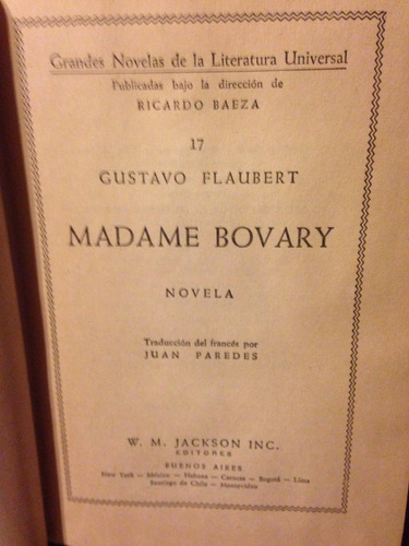 Madame Bovary. Gustavo Flaubert