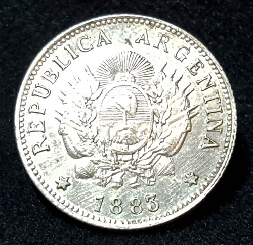 Moneda Argentina 20 Céntimos. Plata. Año 1883. 55071