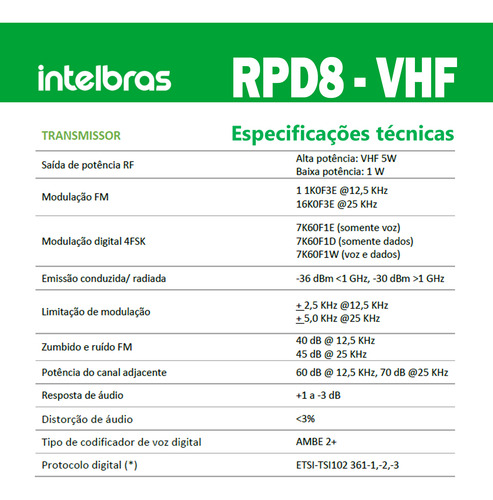 3 X Radiocomunicador Intelbras Rpd8 Vhf Compativel Dep450